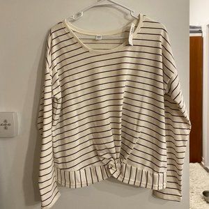 Red and White Striped Crew Neck